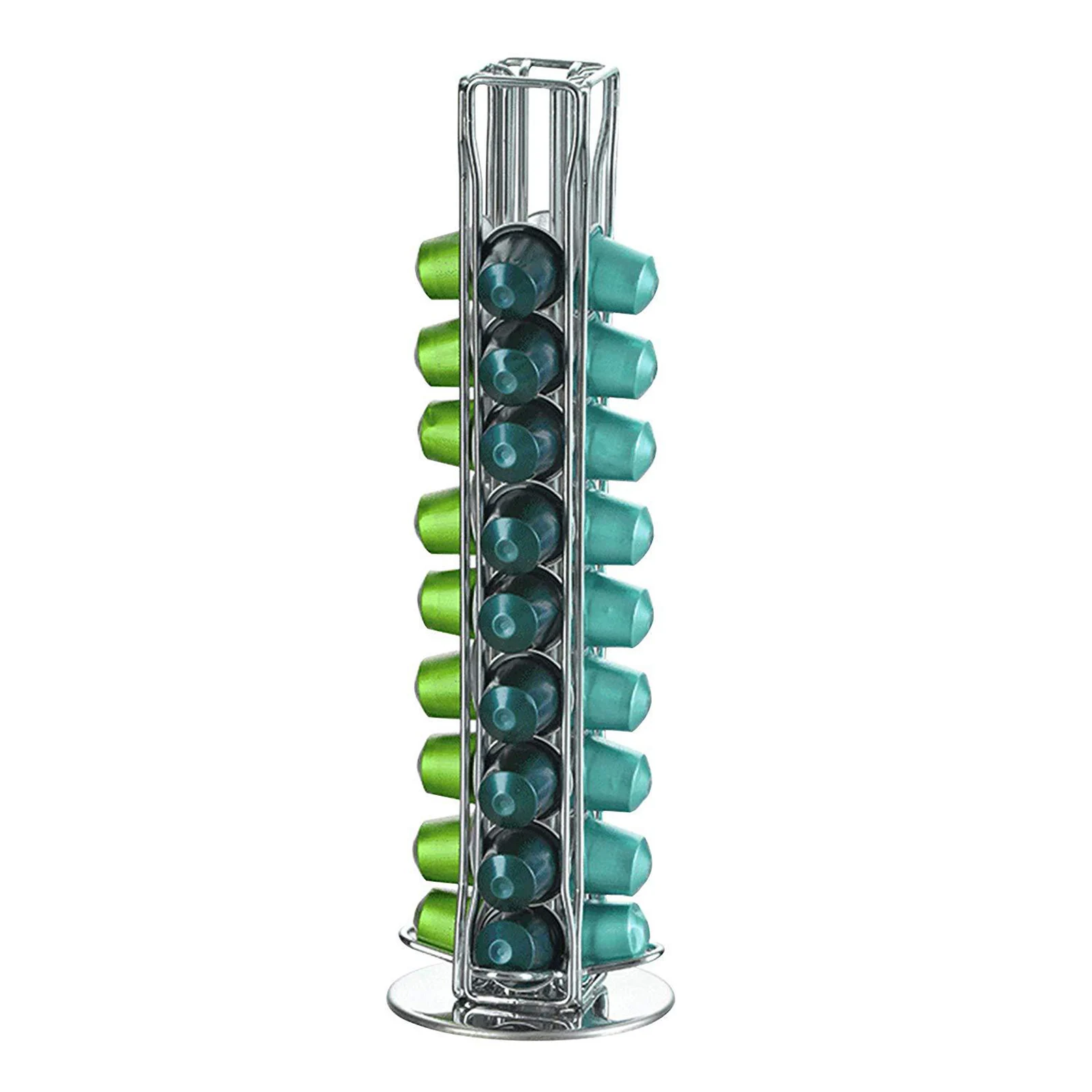 Capacity of 40 Iron Wire Coffee Pod Capsule Holder Rotatable Rack Tower Organizer Dispenser for Nespresso Counter Cafe Home | Дом и сад