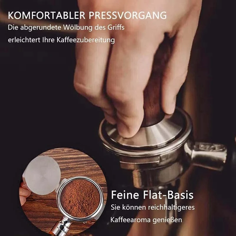 

Tamper 51 mm, Stainless Steel Coffee Tamper with Gooseneck Pour over Coffee Kettle