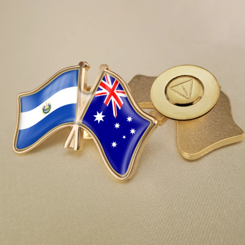 Австралия и Сальвадор перекрестные двойные искусственные броши | Украшения