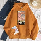 Худи женское в японском стиле с принтом комиксов укиё-э, Модный пуловер, одежда, осенние свободные топы оверсайз с круглым вырезом, повседневные свитшоты