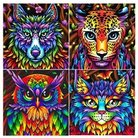 5d diy full squareround diamond painting animal lion owl rhinestone embroidery mosaic picture home decoration 3d cross stitch