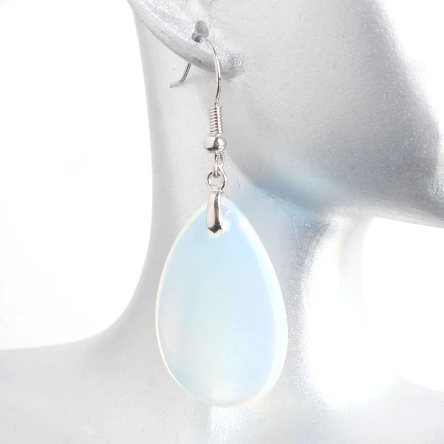 

WOJIAER Indian Tribal Natural Stone Water Drop Dangle Earrings for Women White Opal Unique Ear Girl Jewelry PV9068