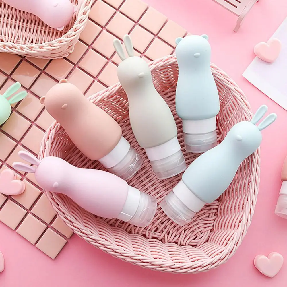 

40%HOT90ml Portable Cartoon Bear Rabbit Shape Cosmetic Shower Gel Shampoo Empty Bottle