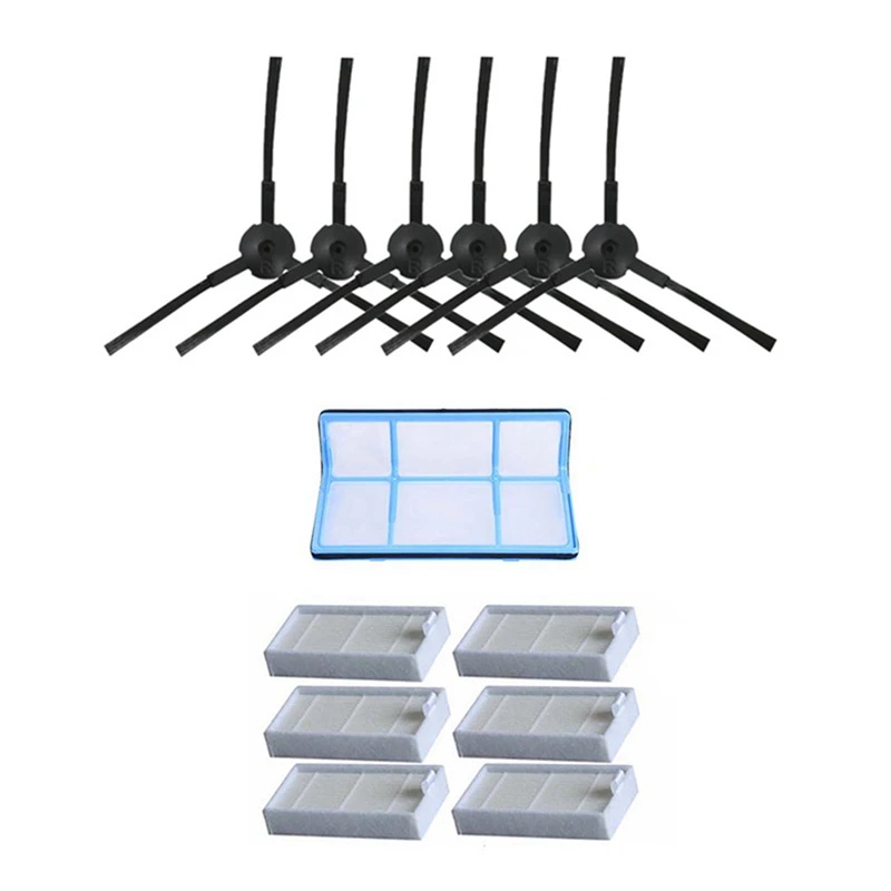 

3 Pair Side Brush (3 Right+3 Left) Cleaning Brush Part & 7Pcs (1X Primary Filter+6X Efficient Hepa Filter )For Chuwi