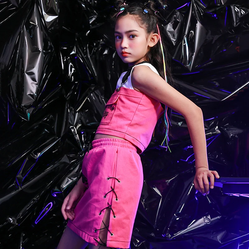 Джазовые танцевальные костюмы джинсовый жилет юбка для девочек костюм