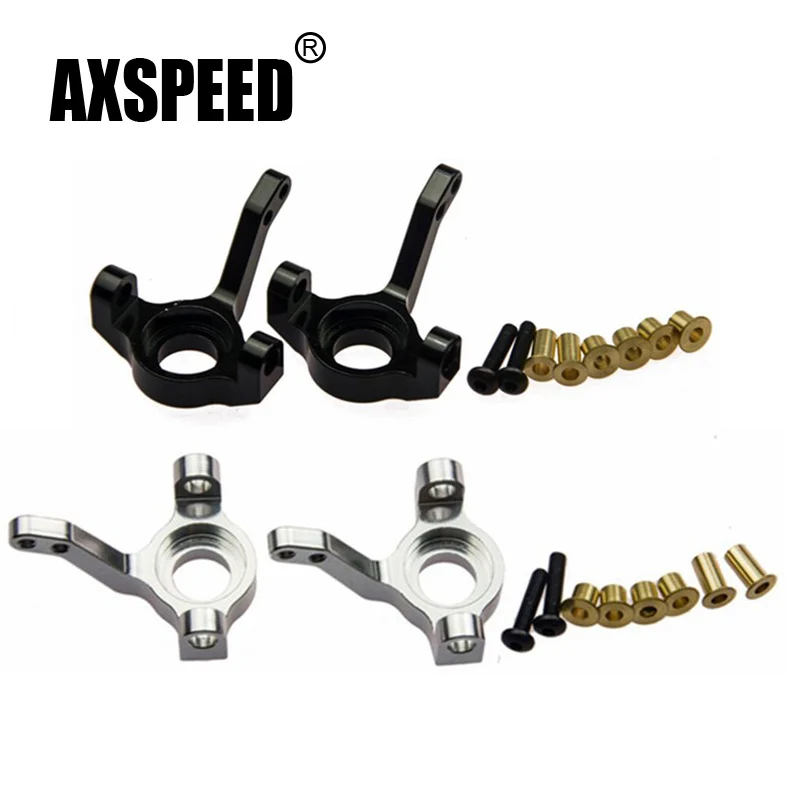 

AXSPEED Black Sliver Aluminum Front Steering Knuckle Arm Set for Axial SCX10 1/10 RC Rock Sport Cars