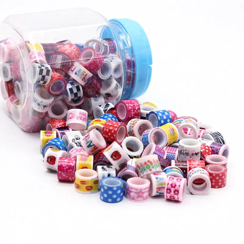 Цветная декоративная клейкая лента для маскировки 90 рулонов/ведра лазерная