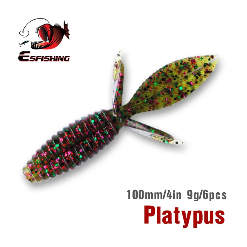 KESFISHING Iscas Искусственные Приманки Мягкие Карп Рыболовные Снасти PLATYPUS 10 см 9 г 6 шт.
