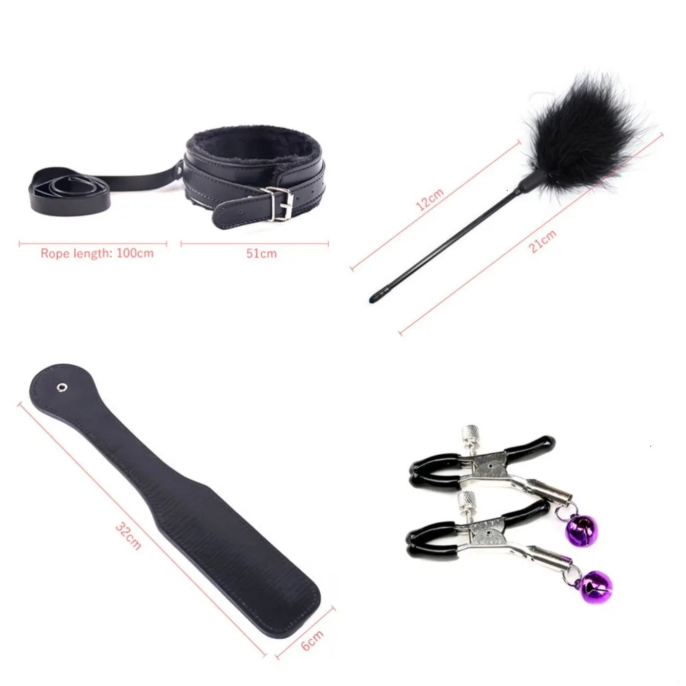 10 шт./14 шт. набор бондаж для игр взрослых удерживающие Наручники соска плетка БДСМ