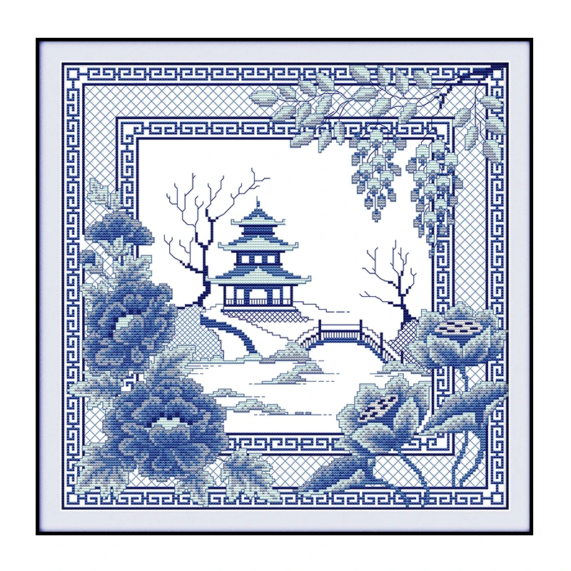 Набор для вышивки крестиком DMC набор домашнего декора с голубым пейзажем сделай