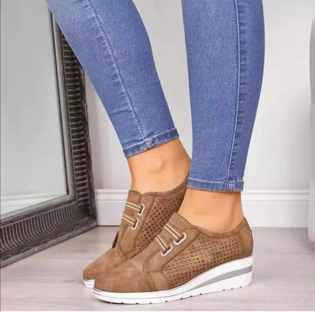 

New Women Flats Summer Leather Shoes Low Heels Slip On Casual Soft Flat Shoe Bow-knot Hollow Breathable Ladies Loafers Sandals