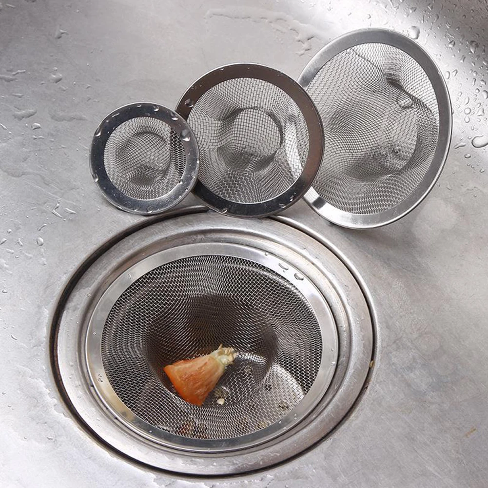 

Drain Tool Anti Blocking Stainless Steel Round Sink Strainer Easy Clean Practical Kitchen Fine Mesh Effective Bathroom Filter