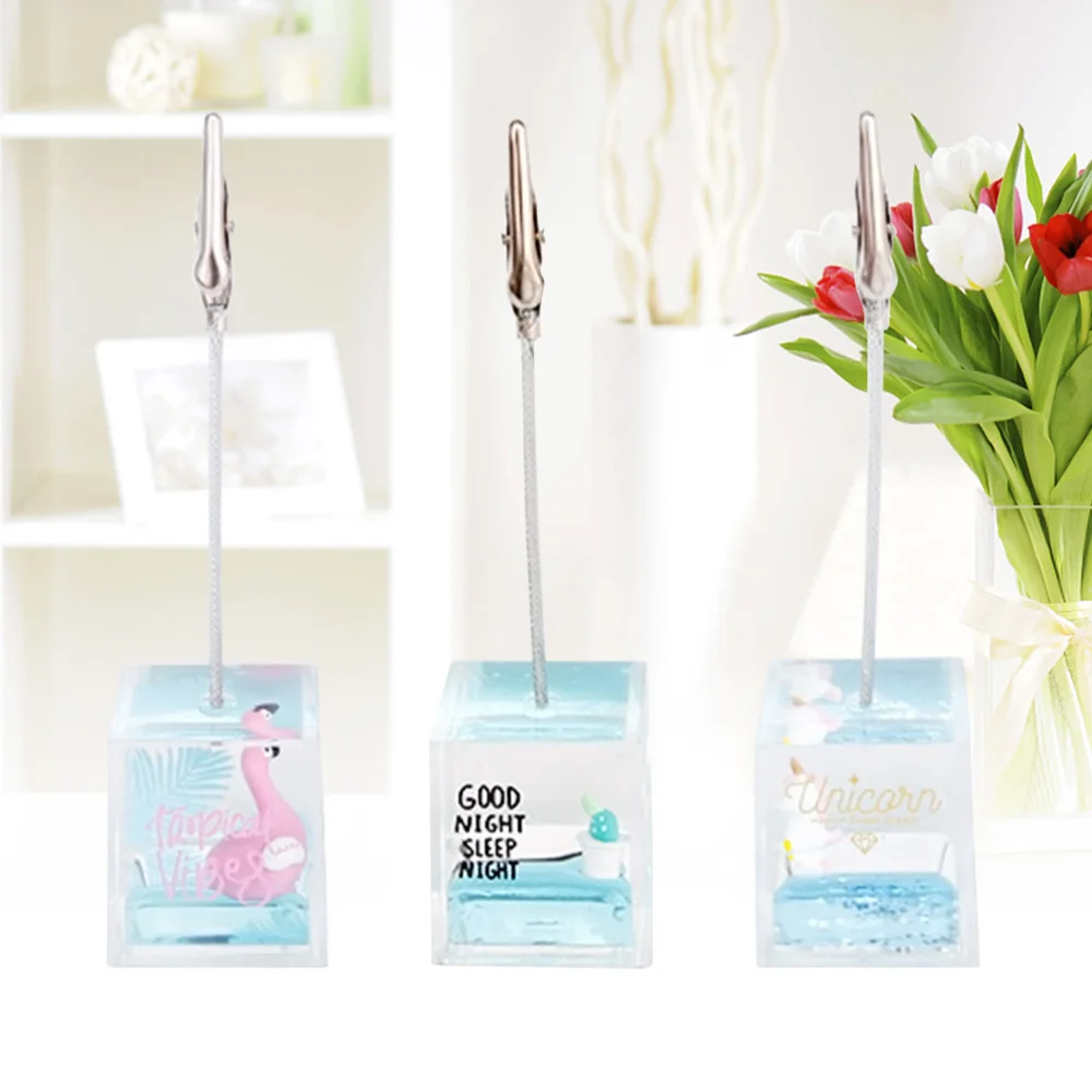 

3Pcs Memo Clip Holder Stand with Alligator Clasp for Pictures Paper Note Clip )