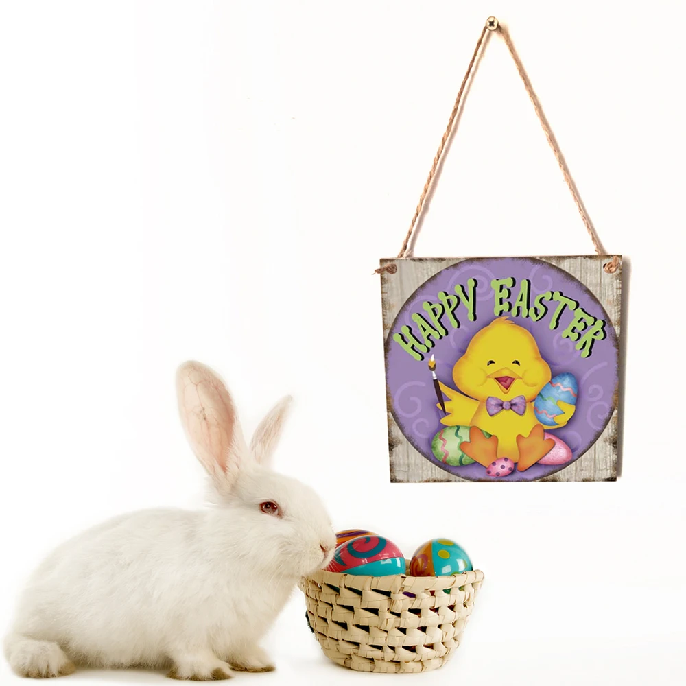 Креативная Пасхальная подвесная доска с рисунком кролика из дерева семейный