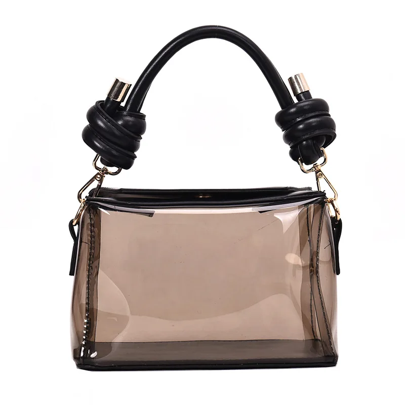 

PVC Jelly Bag Handbag 2019 Women Soft Surface Shoulder Bag Attached With Hanging Strap Black Pink White Daybag Girl Fashion Sac