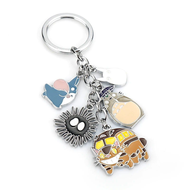 

Cartoon Trinket Keychain Anime Jewelry Spirited Away /Totoro/Spirited Away Keyrings Women Men Backpack Key Buckle llavero