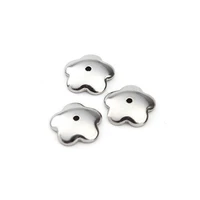 50pcslot hole size 0 8mm stainless steel flower bead caps silver tone end caps crimp beads for jewelry making accessories f2225