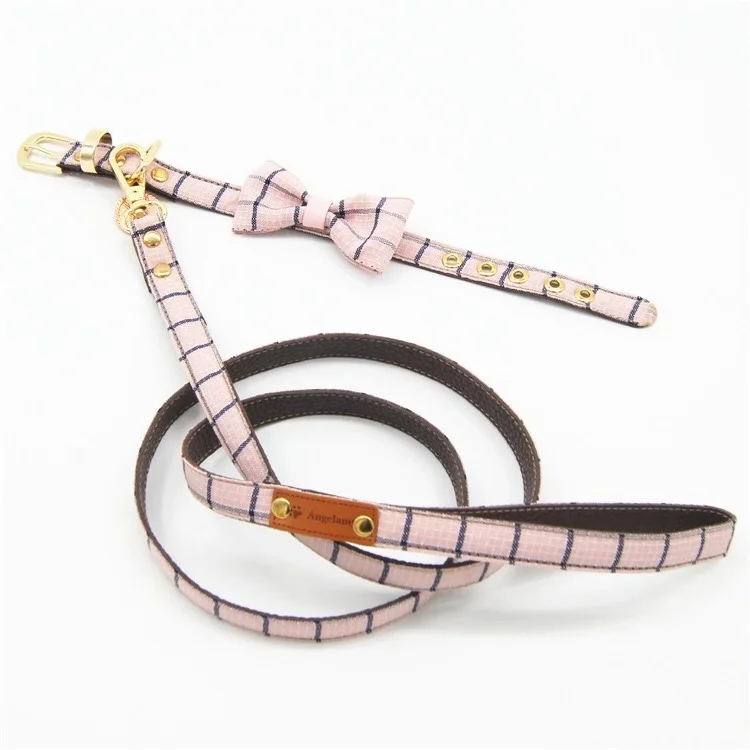 Collar with Leash Модный стиль принцессы поводок для собак и кошек костюм для животного жилет воротник и поводок Набор домашних животных Тяговая одежда зимняя одежда для собак Мопс AML15 - Цвет: Collar with Leash