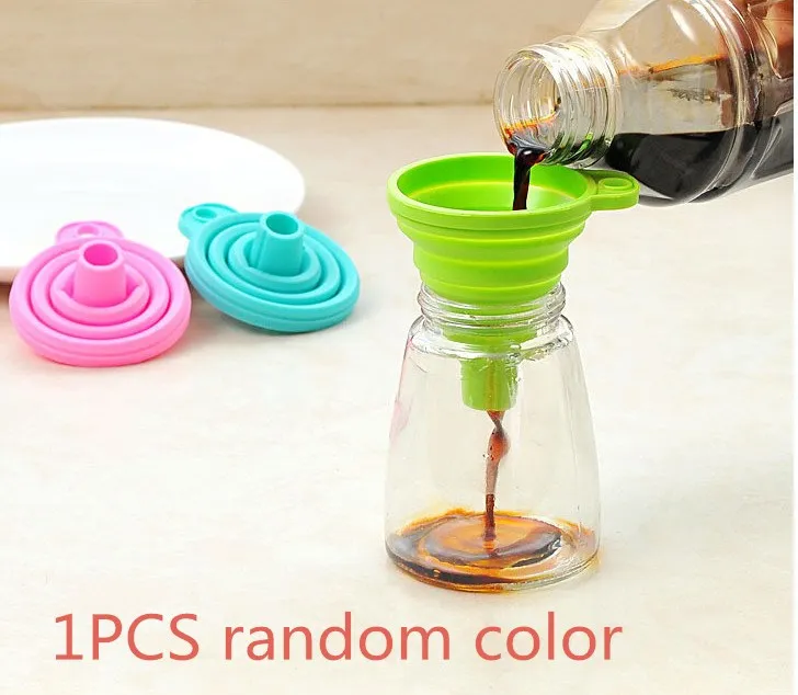 Random-1pcs Кухонные принадлежности, противоскользящая силиконовая насадка для супа, воронка для горшков Cozinha, кастрюль и миски и банки, кухонные гаджеты - Цвет: Random-1pcs