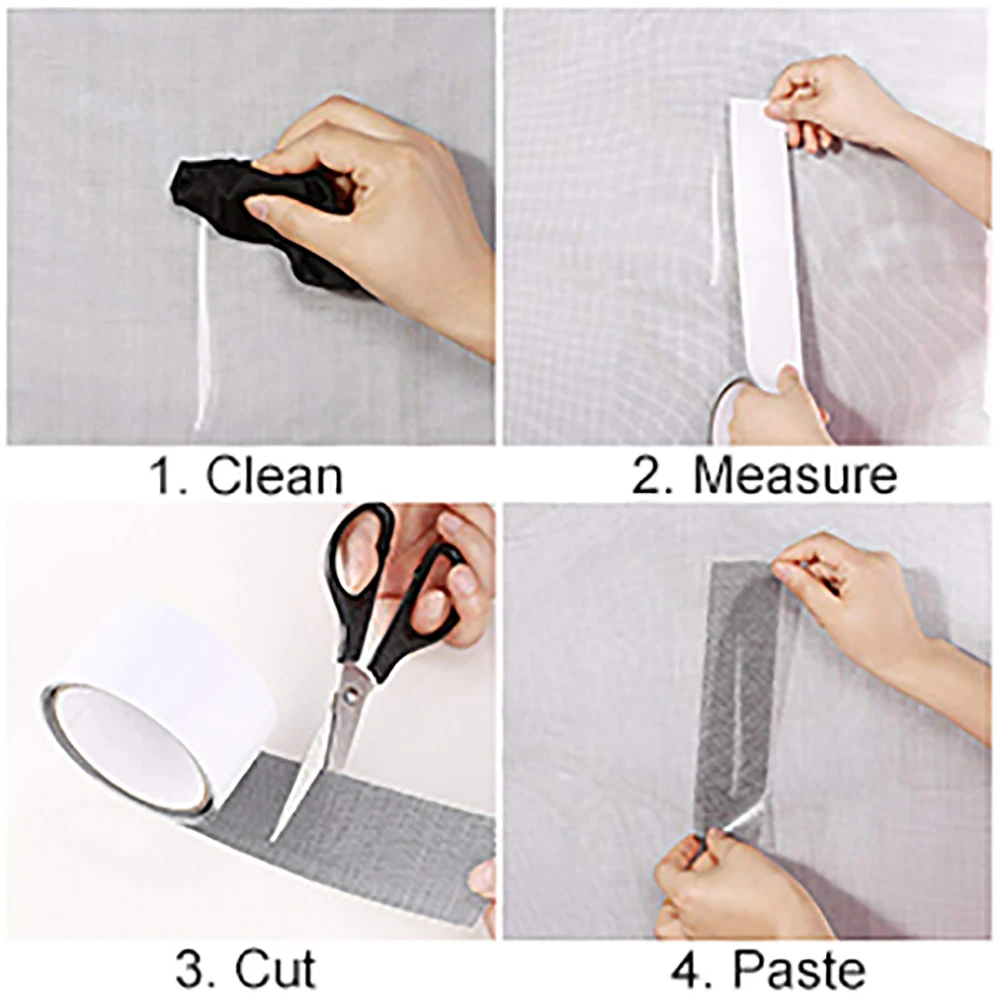 Сетка от комаров липкие провода пластырь 5*200 см ремонтная лента летний экран окно