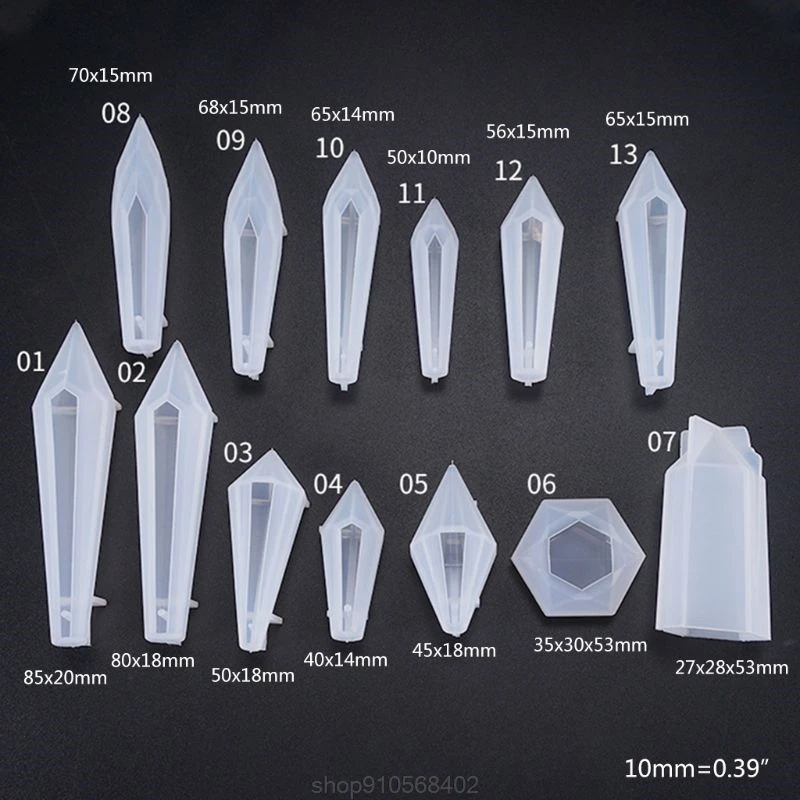 

1 Set Crystal Mold Pendulum Casting Silicone Mould Handmade DIY Crafts Earring Necklace Pendent Making Tools D10 20 Dropshipping