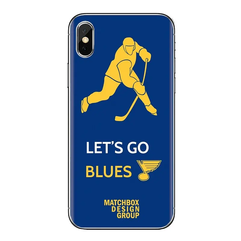 For iPhone XS Max XR X 4 4S 5 5S 5C SE 6 6S 7 8 Plus Samsung Galaxy J1 J3 J5 J7 A3 A5 Soft Covers for St. Louis Blues ice Hockey |