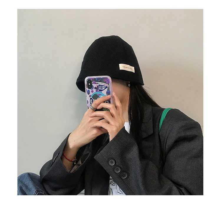 

Six Stylish Black Fisherman Hat Web Celebrity INS Fall/winter Versatile Knit Basin Hat Women Hat Bucket Hat Men