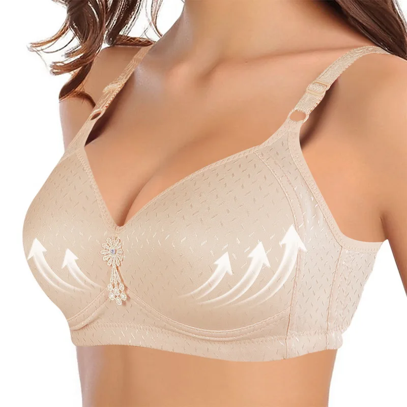 

Sexy Deep V Bra Big Size Full Coverage Bras Push Up Brassiere Floral Non Padded Lingerie 46 48 B C Cup Underwear For Women