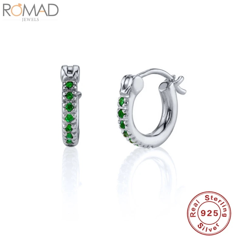 Женские серьги-кольца ROMAD серьги-Обручи из стерлингового серебра 925 пробы с