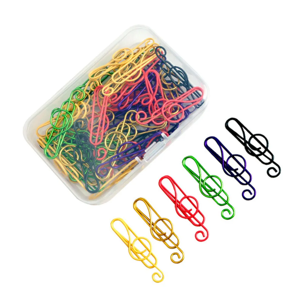 

50pcs/box Colorful Music Note Shaped Paper Clips Decorative colorful Decor for Office Stationery Paper Clip