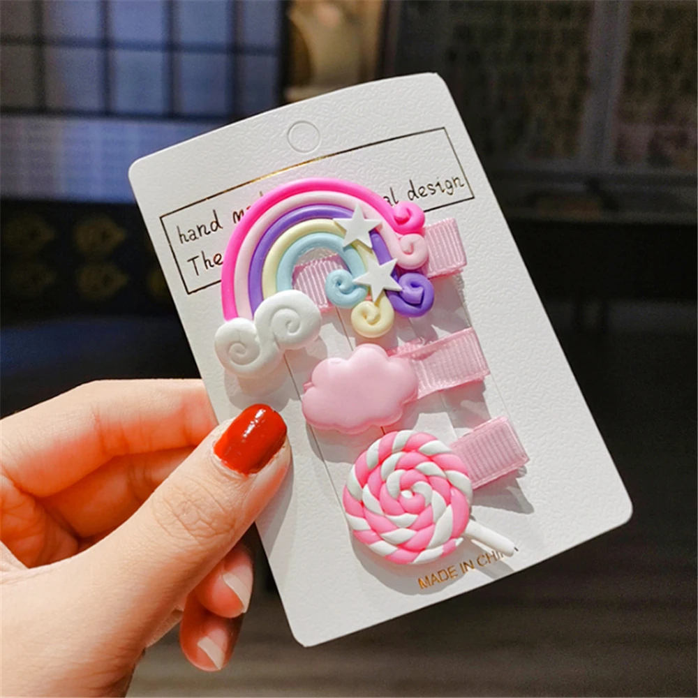 Детские заколки для волос с радужными леденцами аксессуары девочек украшения