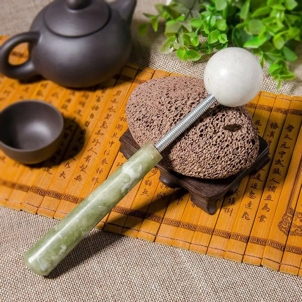 Круглый нефритовый ролик натуральный массаж искусственный камень косметические