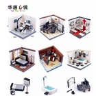 Серия City MOC игрушки для детей, офиса, церкви, свадьбы, экстренной комнаты, спальни, студии, ванной комнаты, городов, совместимые строительные блоки