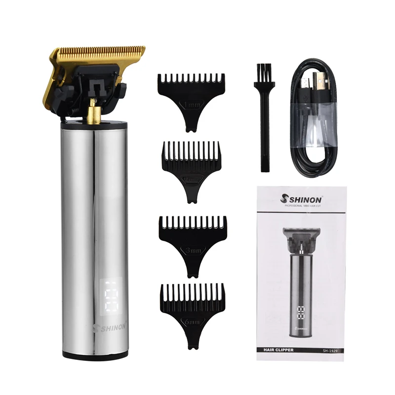 

LCD Digital Professional Men's Hair Trimmer Clipper 0mm Baldheaded Cutter Beard Shaving T-Blade Electric Hair Cutting Machine 49