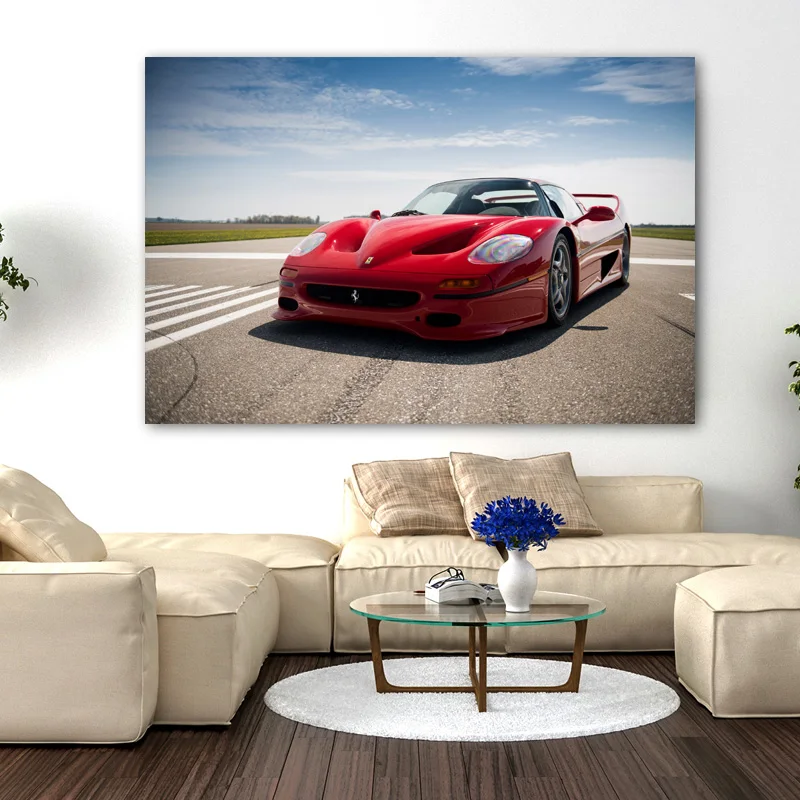 Постеры и принты Ferraris F50 красный автомобиль спортивный суперкар живопись на