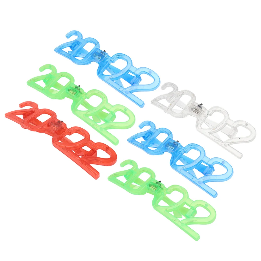 

6Pcs 2022 New Year Celebration Props Fashionable Flashing Glasses Party Props