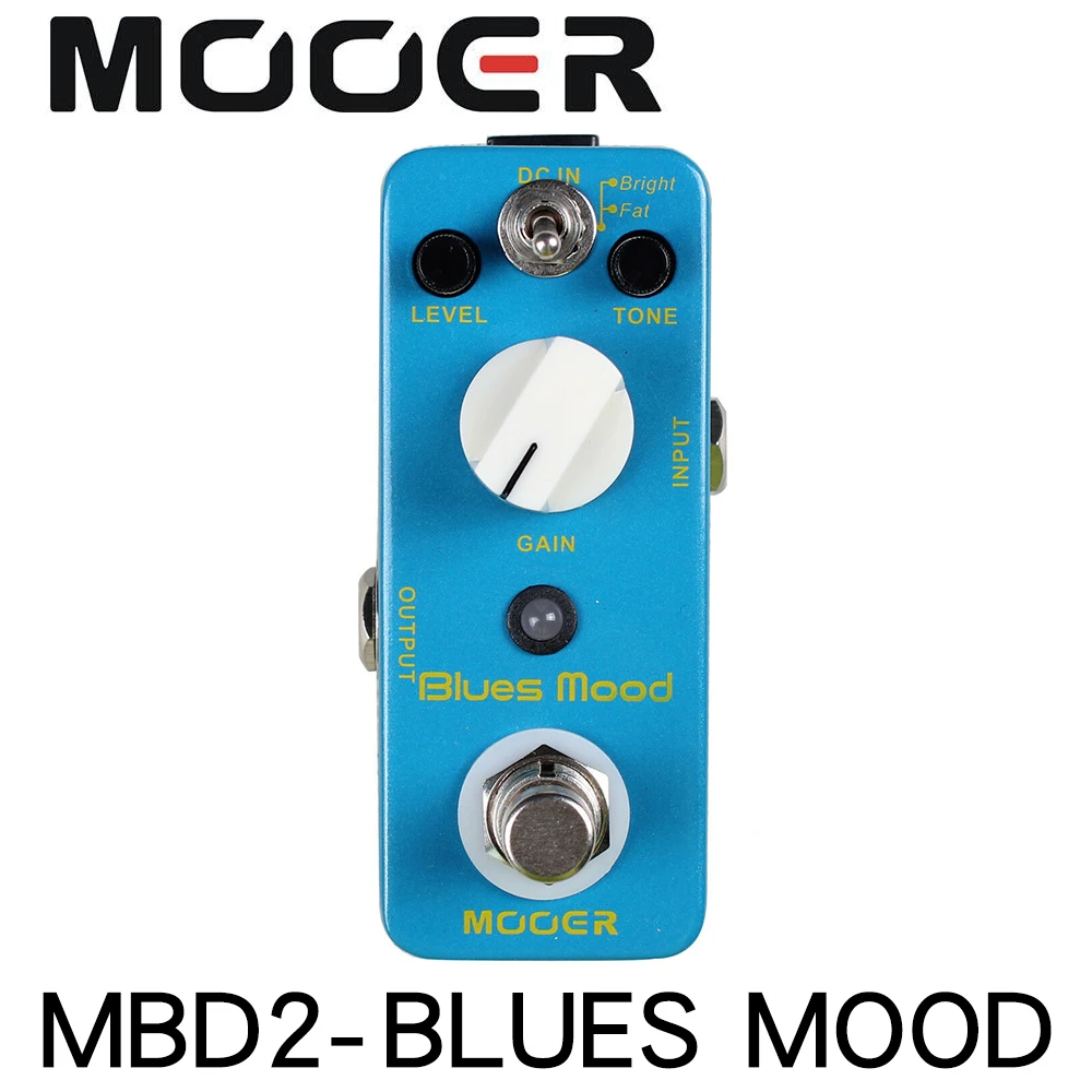 

MOOER Blue Mood Guitar Pedal Blues Style Overdrive Guitar Effect Pedal 2 Working Modes(Bright/Fat) True Bypass Full Metal Shell