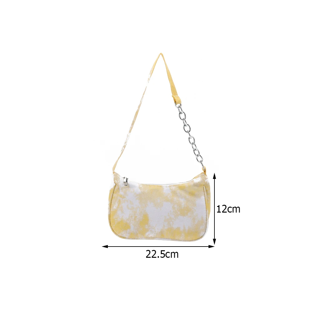 

Tie Dye Canvas Printing Designer Women's Hobos Bag Brand Shoulder Underarm Bag Ladies Small Purses and Handbag Bolsas Sac femme