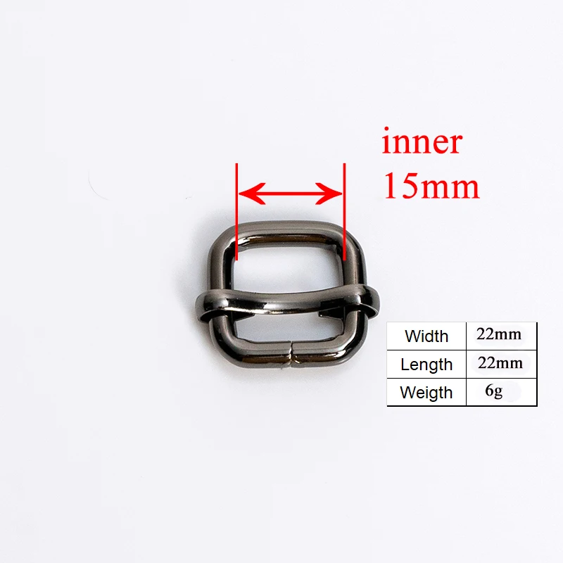15 мм черный пистолет (металлическая пряжка + Регулируемая D-образное кольцо