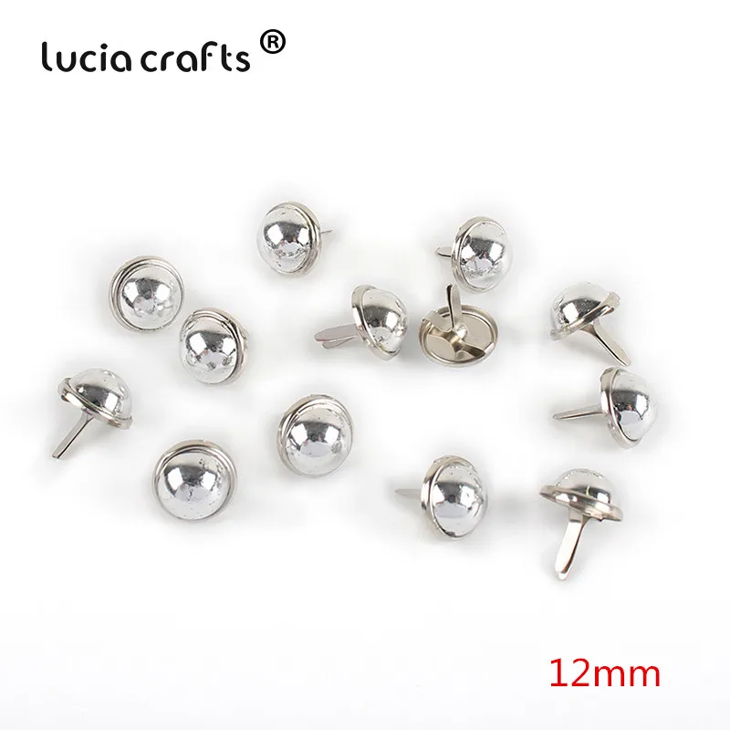 S5 Silver 100pcs 50 шт/100 шт разноцветные Круглые металлические украшения для рукоделия скрапбукинга с заклепками для создания открыток фотоальбом G1309 - Цвет: S5 Silver 100pcs