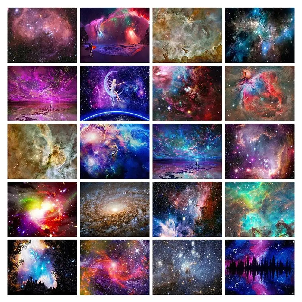 

Полноразмерная алмазная живопись «Звездная ночь» 5D «сделай сам», алмазная вышивка, пейзаж, Набор для вышивки крестиком, домашний декор, под...