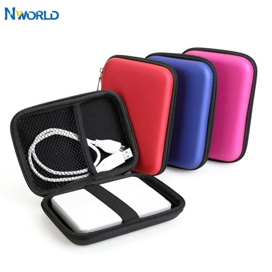 

External Storage USB Hard Drive Disk HDD Carry Case Cover Cable Multifunction Earphone Pouch Bag For PC Laptop Portable 2.5"