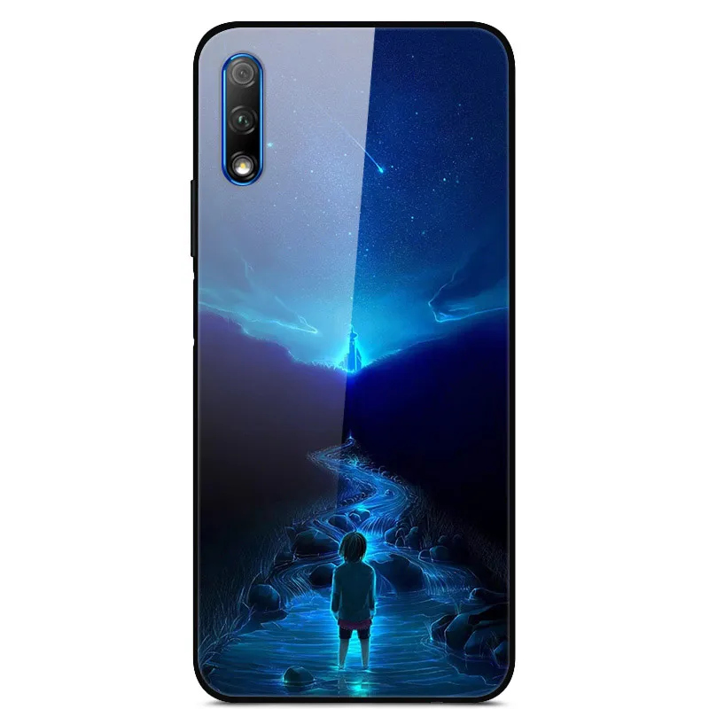 Роскошный чехол для huawei Honor 9X, чехол из закаленного стекла, силиконовый чехол для телефона huawei Honor 9X X9 9 X, чехол s для Honor 9X - Цвет: 50