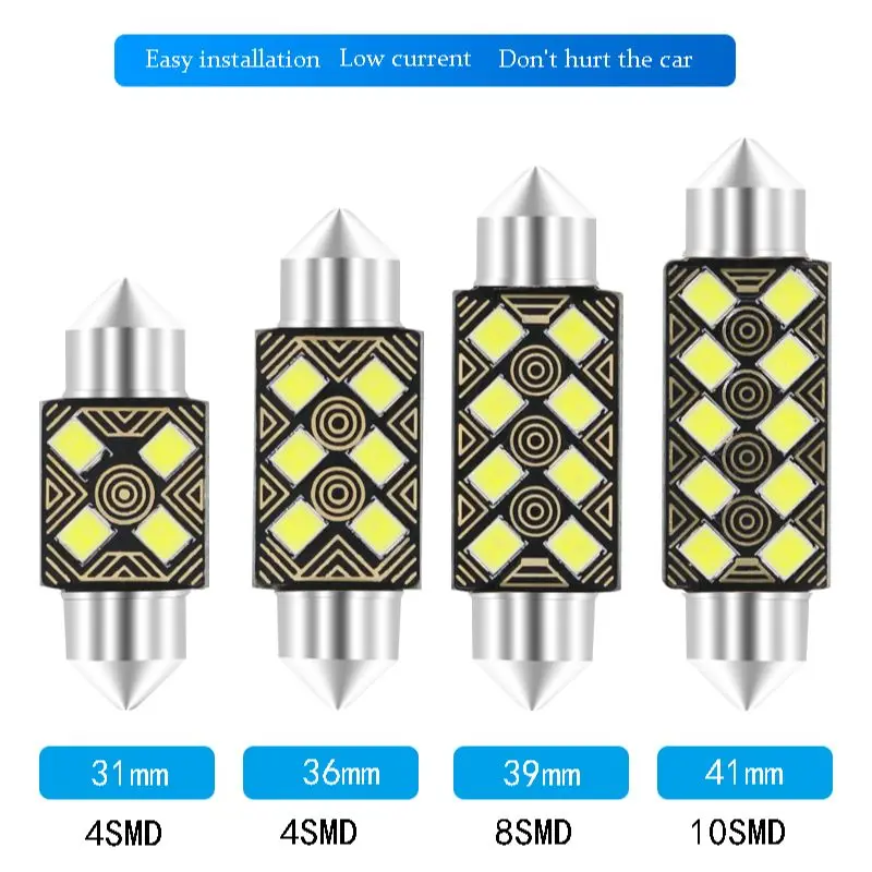 

10 шт. C5W LED CANBUS C10W Светодиодная лампа гирлянда 31 мм 36 мм 39 мм 41 мм SMD Автомобильная Внутренняя купольная лампа номерного знака Лампа для чтения ...