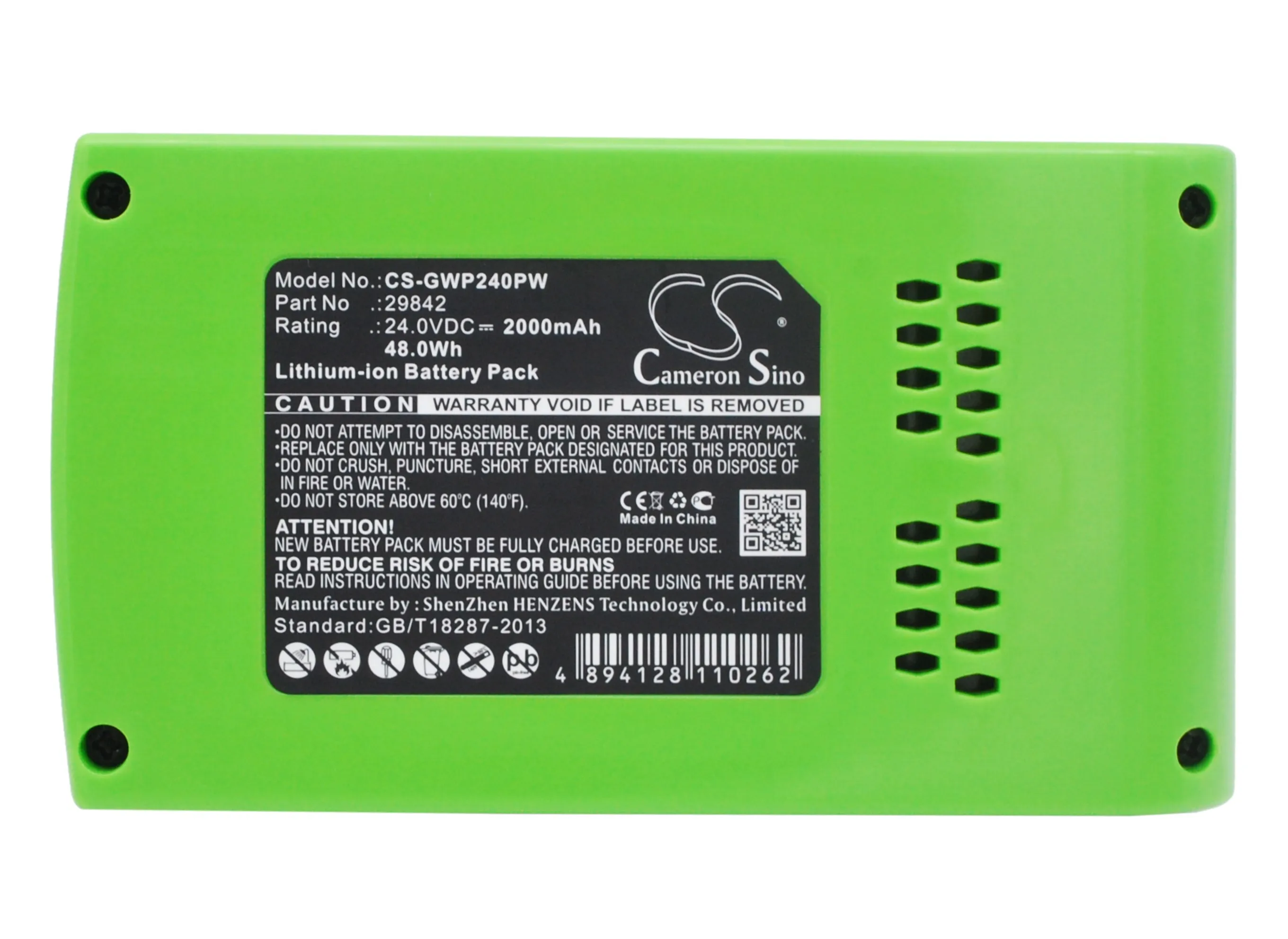 

Cameron Sino 29322 29842 29852 Battery for GreenWorks G24 G-24 22-Inch Cordless Hedge Trimmer 2000mAh