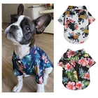 Модные рубашки для собак с принтом, летняя одежда для маленьких собак, Пляжная гавайская рубашка для чихуахуа, йоркширского терьера, мопса, одежда для домашних животных