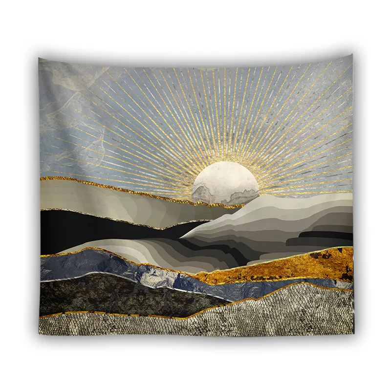 

Japanese Wall Tapestry Abstract Forest Sunset Landscape Mountain Whale Hanging Carpet Hippie Boho Home Wall Decor Bedroom Living
