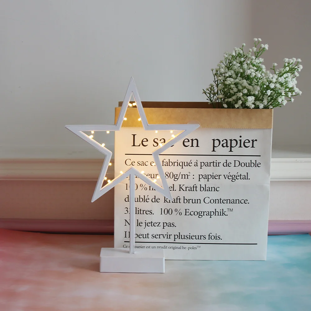 Креативный светодиодный ночник в форме сердца звезды дерева травы ротанга