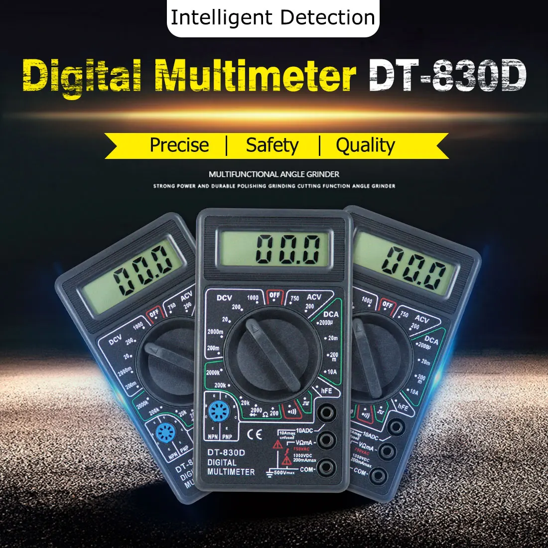 

DT830B AC/DC LCD Черный Цифровой мультиметр 750/1000 в Вольтметр Амперметр Омметр тестер высокой безопасности Ручной цифровой мультиметр