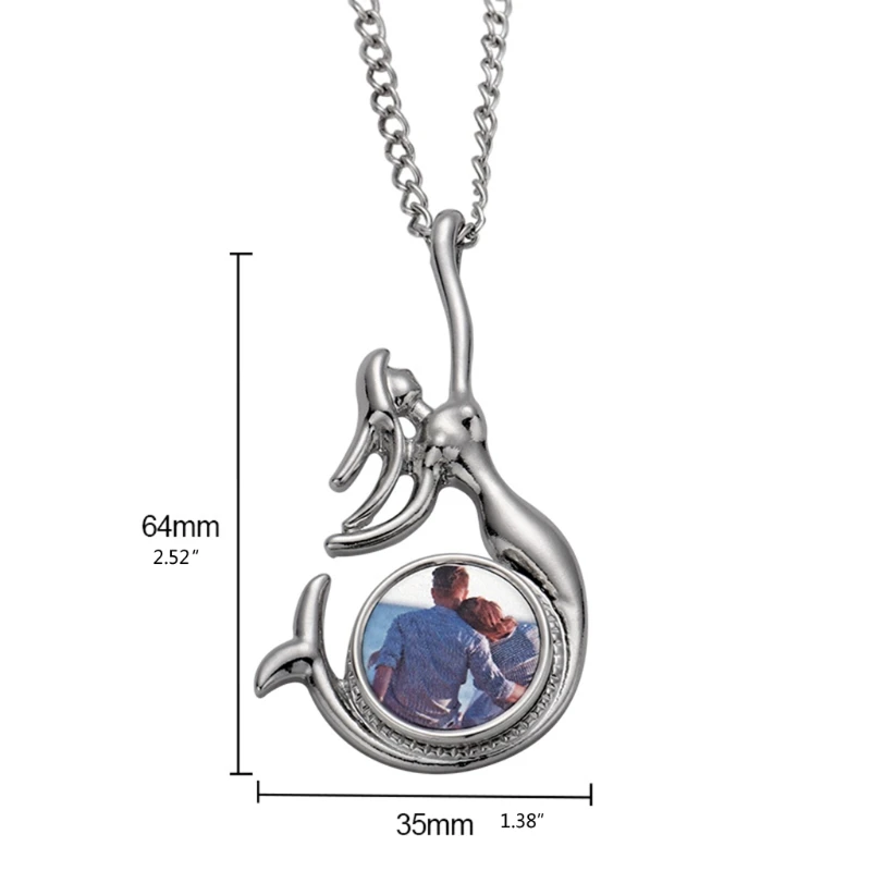 

Mermaids Necklace Sublimation Alloy Heat Transfer for DIY ID Name Tags